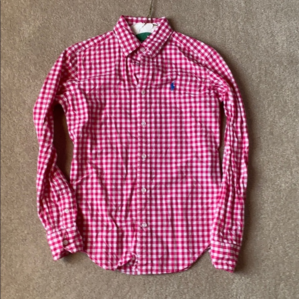 Gingham pink Ralph Lauren button down